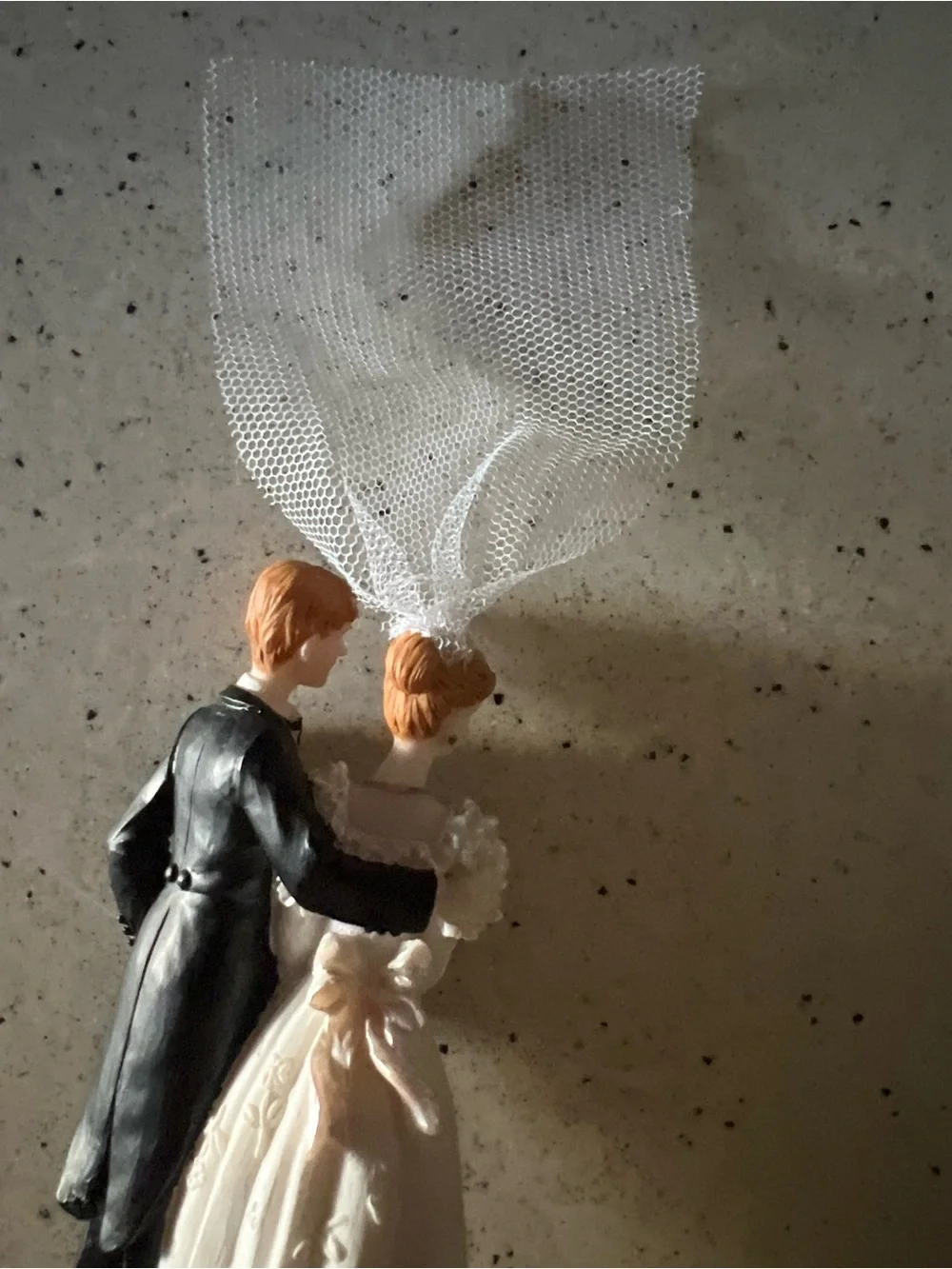 Classic Bride and Groom Wedding Cake Topper - White & Black